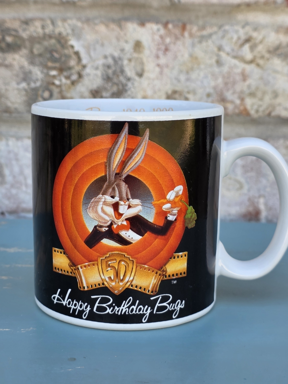 Bugs Bunny 50th Anniversary Happy Birthday Mug 1989 Applause Warner Bros